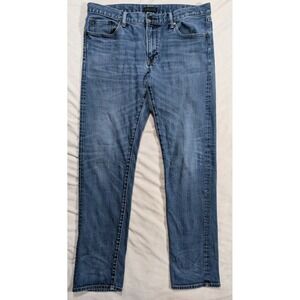 Uniqlo Slim Straight Selvedge Jeans Mens 36 x 33 Japanese Kaihara Stretch Denim